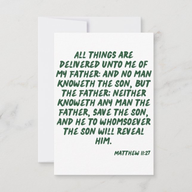 Matthew 11:27 KJV Bible Scripture Grußkarte Karte (Vorderseite)