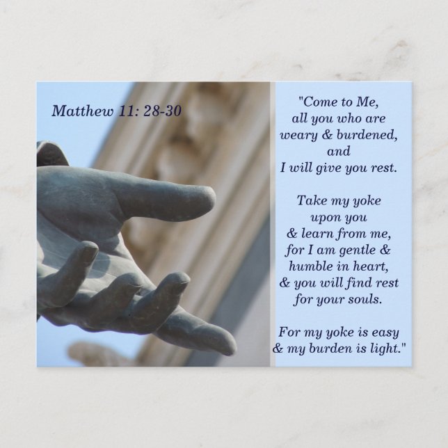 Matthew 11 28 30 Scripture Memory Card Postkarte (Vorderseite)