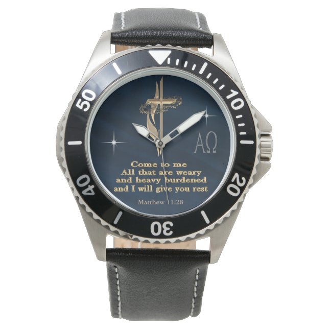 Matthew 11:28 armbanduhr (Vorderseite)