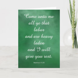 Matthew 11:28 Bibel Verse für Komfort und Kraft Karte