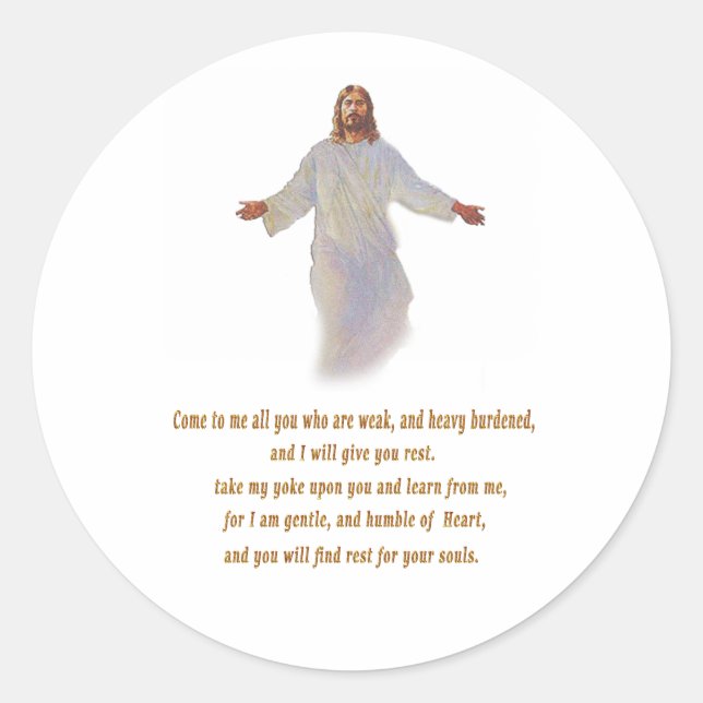 Matthew 11:28 Geschenke Runder Aufkleber (Vorderseite)