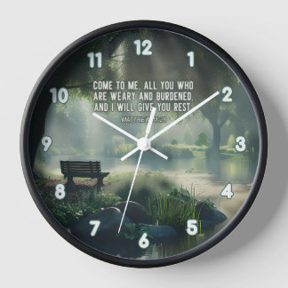 Matthew 11:28 kommt zu mir Bibelverse Uhr