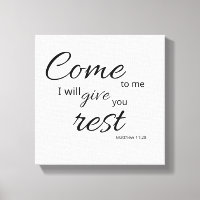 Matthew 11:28 Leinwand | Dir Ruhe geben