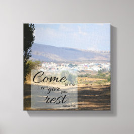 Matthew 11:28 Leinwanddruck | Dir Ruhe geben