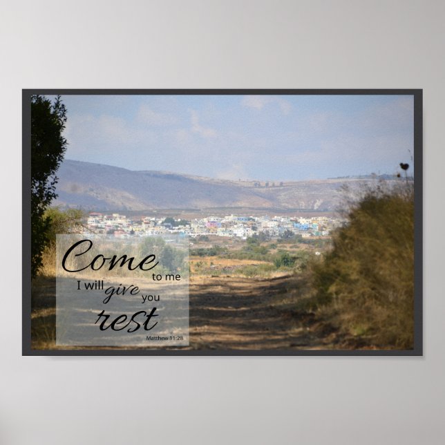 Matthew 11:28 Poster Druck | Dir Ruhe geben (Vorne)