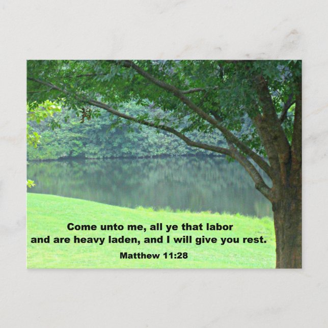 Matthew 11:28 postkarte (Vorderseite)