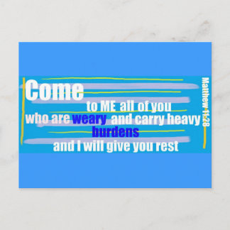 Matthew 11:28 postkarte