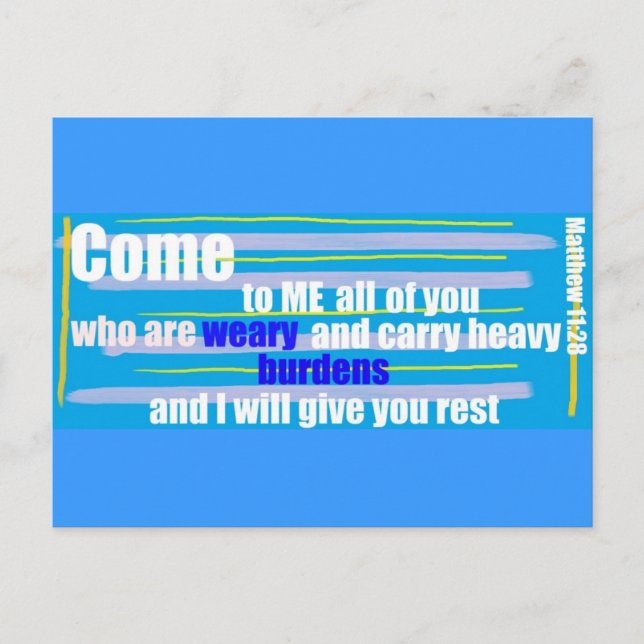 Matthew 11:28 postkarte (Vorderseite)