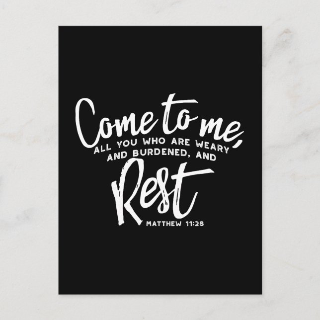 Matthew 11 Bible Verse Postcard Postkarte (Vorderseite)