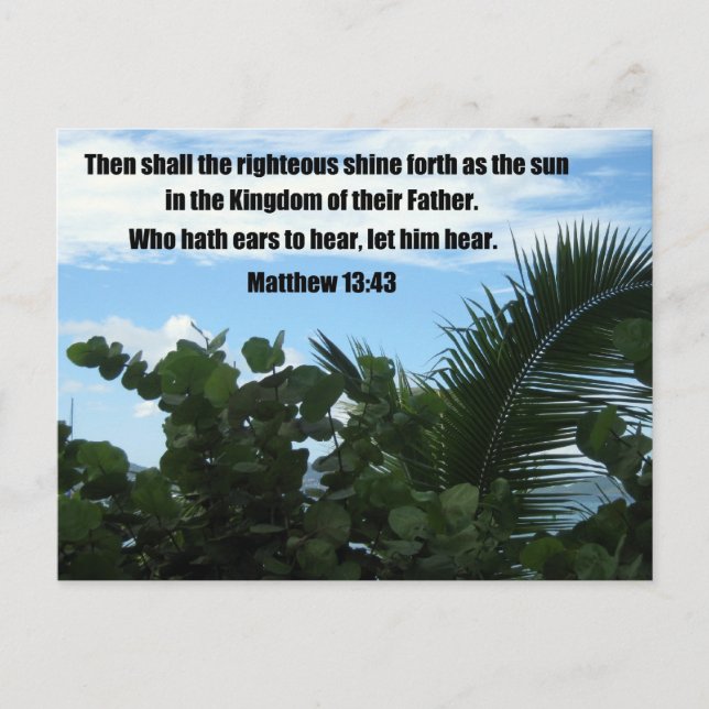 Matthew 13:43 postkarte (Vorderseite)