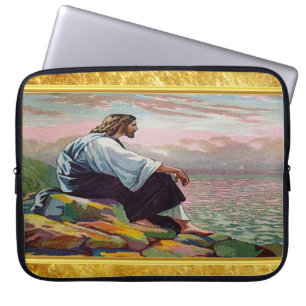 Matthew 14:22-23 Jesus Prays von sich selbst durch Laptopschutzhülle