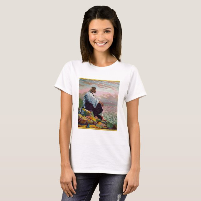 Matthew 14:22-23 Jesus Prays von sich selbst durch T-Shirt (Vorne ganz)