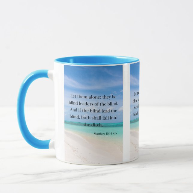 Matthew 15:14 KJV Bible Verse Pic Zwei-Tonen-Tasse Tasse (Links)