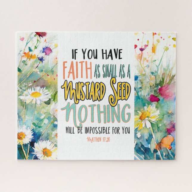 Matthew 17:20 Der Glaube als Senf-Bibelverse (Horizontal)