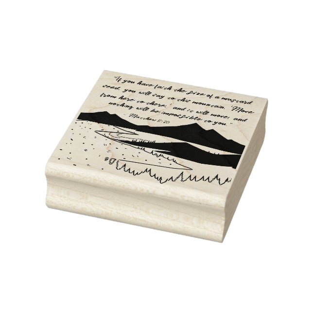Matthew 17:20 Der Glaube kann die Berge bewegen Gummistempel (Stempel)