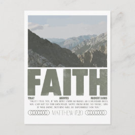 Matthew 17:20 Faith Can Move Mountains Postcard Postkarte