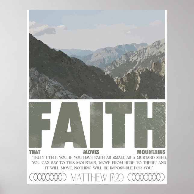 Matthew 17:20 Faith Can Move Mountains Poster (Vorne)