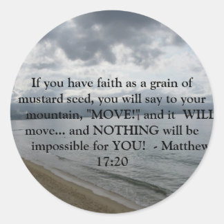 Matthew-17:20 - motivierend Inspirational Zitat Runder Aufkleber