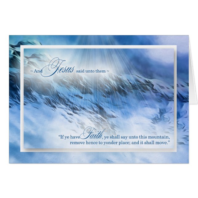 Matthew 17:20 Nichts ist unmöglich Blaue Berge (Vorderseite (Horizontal))