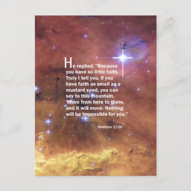 Matthew 17:20 postkarte (Vorderseite)