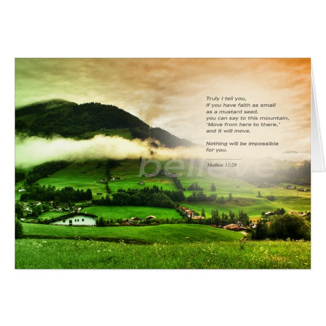 Matthew 17:30 Bible Verse Grußkarte bearbeitet (Vorderseite (Horizontal))
