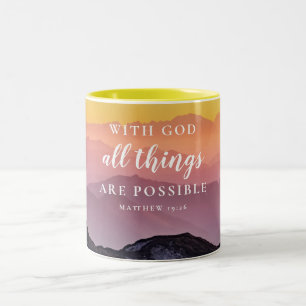 Matthew 19:26 Christliches Geschenk für die Bibel Zweifarbige Tasse