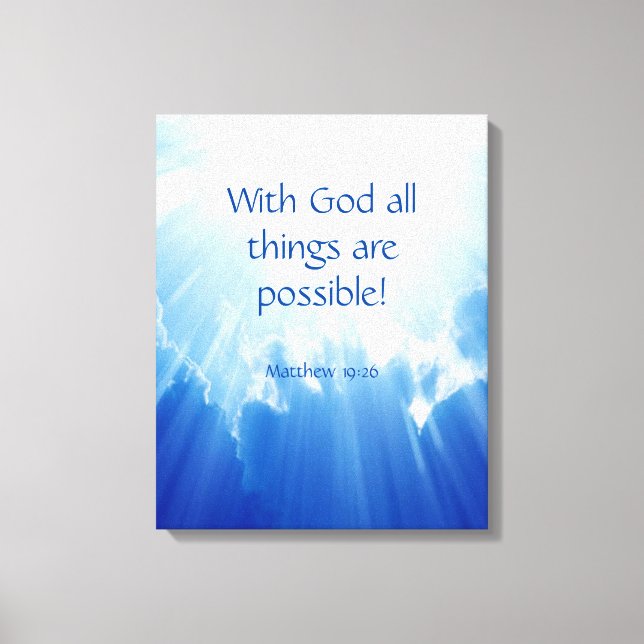 Matthew 19:26 leinwanddruck (Vorderseite)