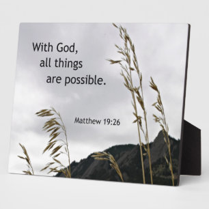 Matthew 19:26 Mit Gott, alles ist möglich Fotoplatte