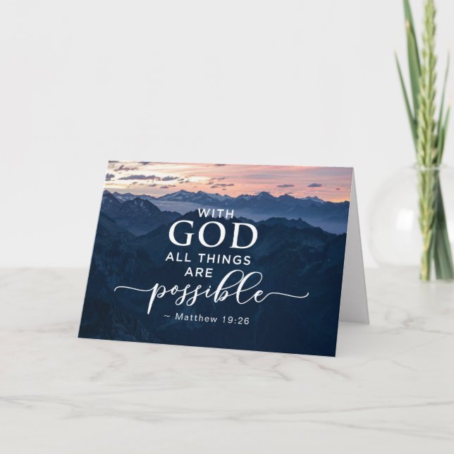Matthew 19:26 Mit Gott ist alles möglich Karte (Vorderseite)