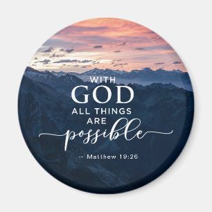 Matthew 19:26 Mit Gott ist alles möglich Magnet