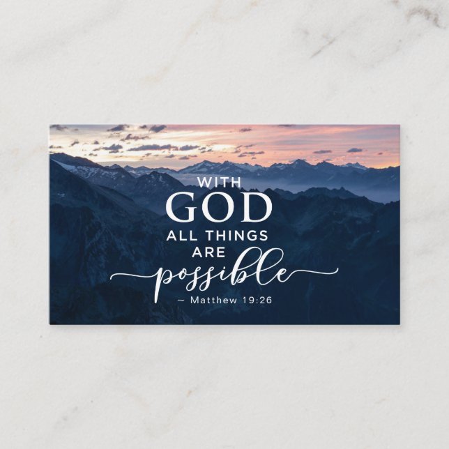 Matthew 19:26 Mit Gott ist alles möglich Visitenkarte (Vorderseite)