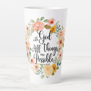 Matthew 19:26 Möglich mit Gottes Schrift Bloral Milchtasse