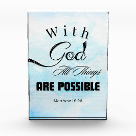 Matthew 19:26 Typografie-Design Fotoblock
