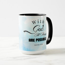 Matthew 19:26 Typografie-Design Tasse