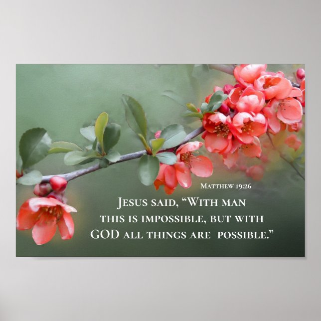 Matthew 19:26 With GOD All Things are are Möglichk Poster (Vorne)
