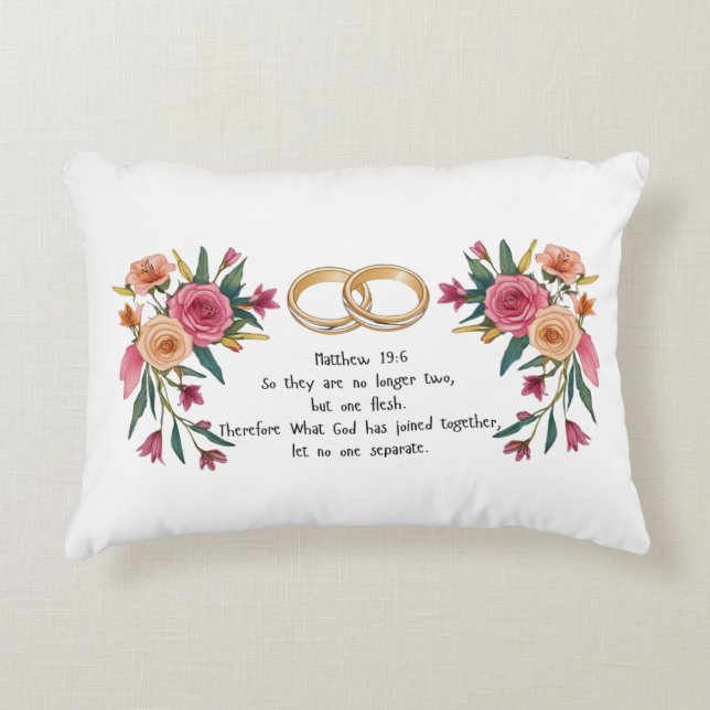 Matthew 19:6 Hochzeitskissen Dekokissen (Vorderseite)