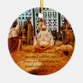 Matthew-1:21 Geburt Christis-Szene Verzierung Keramikornament