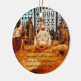 Matthew-1:21 Geburt Christis-Szene Verzierung Keramikornament