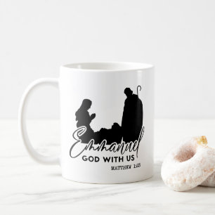 Matthew 1:23 Emmanuel Gott mit unserer Krippe Kaffeetasse