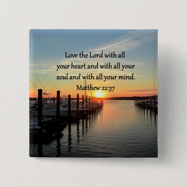 MATTHEW 22:37 SUNRISE SCRIPTURE VERSE DESIGN BUTTON (Vorderseite)