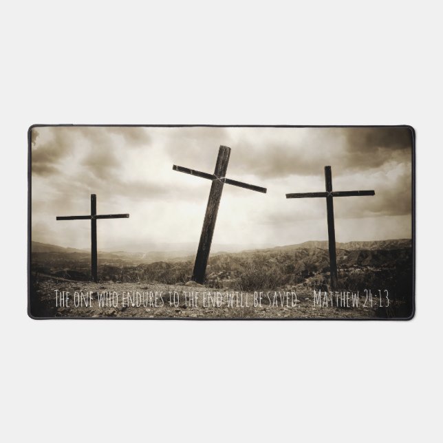 MATTHEW 24:13 Schreibtischmatte (Vorderseite)