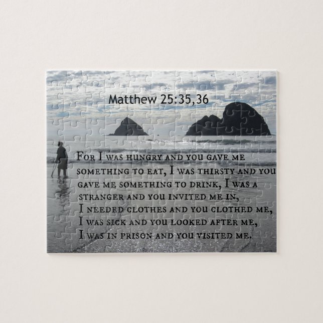 Matthew 25:35,36 Denn ich war hungrig und du hast  (Horizontal)