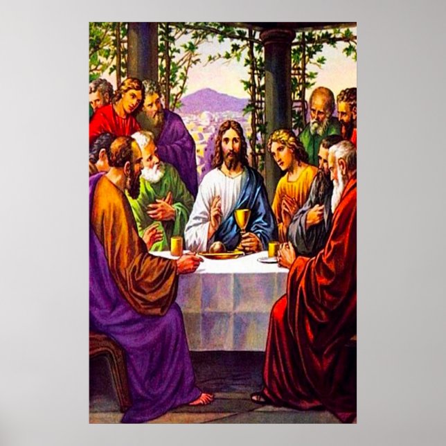 Matthew 26:26-30 Mein Körper und mein Blutplakat Poster (Vorne)