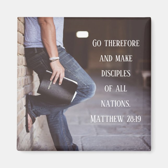 Matthew 28:19 Go und machen Jünger aller Nationen Magnet (Vorne)