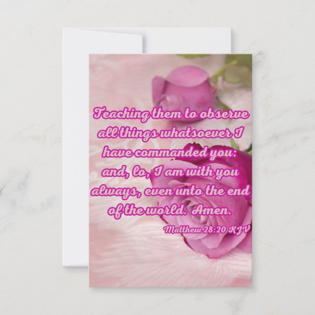 Matthew 28:20 Bible Verse Pic Grußkarte Karte (Vorderseite)