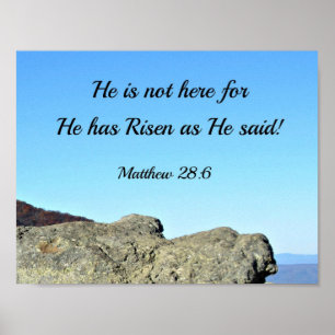 Matthew 28:6 He is not here, for He has risen Poster