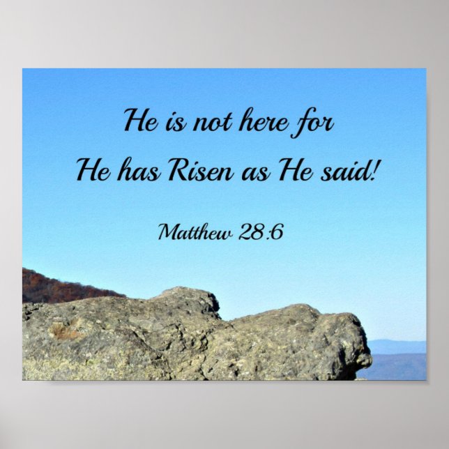 Matthew 28:6 He is not here, for He has risen Poster (Vorne)