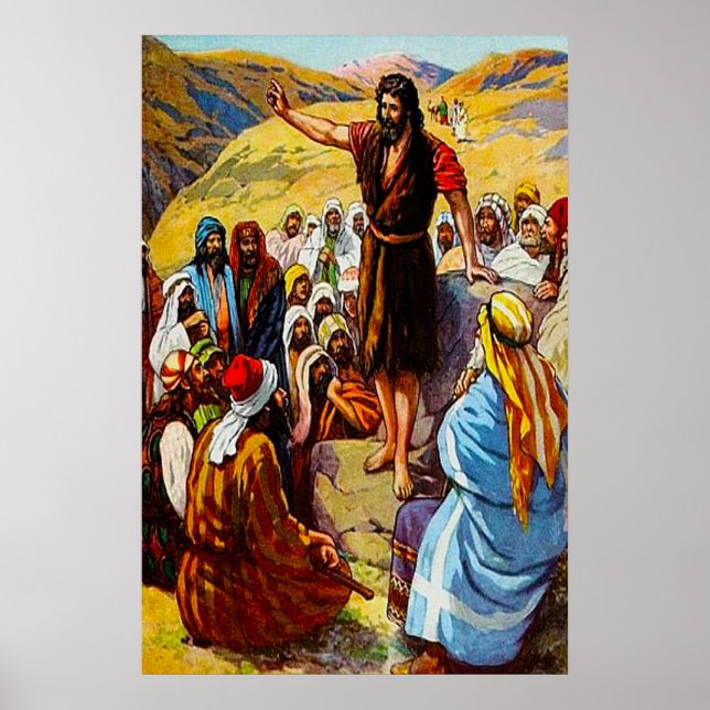 Matthew 3:7 12 Johannes predigt dem Volk Poster (Vorne)