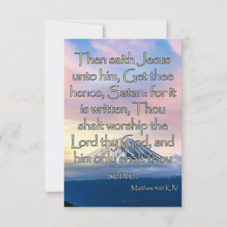 Matthew 4:10 KJV Bible Verse Pic Grußkarte Karte