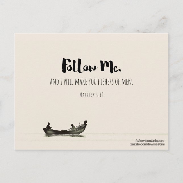 Matthew 4:19 - Fischer von Männern Postkarte (Vorderseite)